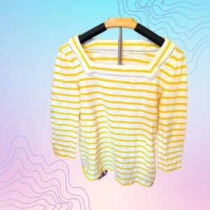 TALBOT’S Yellow & White Striped Top Size Medium